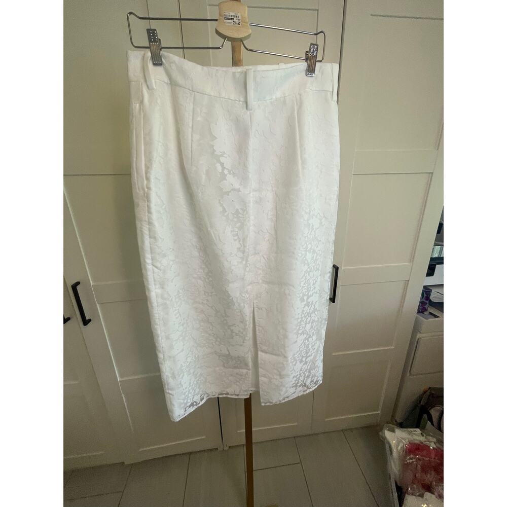 REISS Denva Burnout Skirt in Ivory - Picture 8 of 13